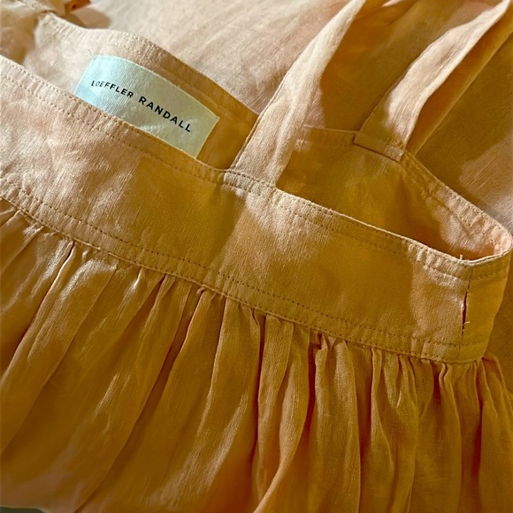 Loeffler Randall Peach Color Midi Tiered Sleeveless Linen Dress Sz Small Coastal - Picture 10 of 10